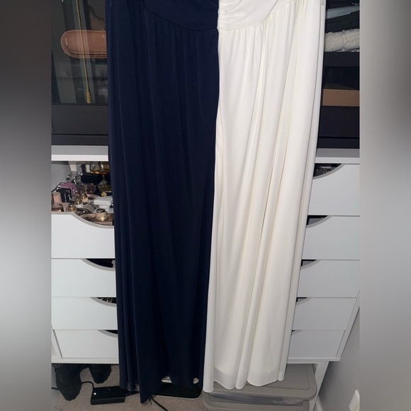 HALSTON Sondra Colorblock Jersey Halter Dress - Picture 8 of 14